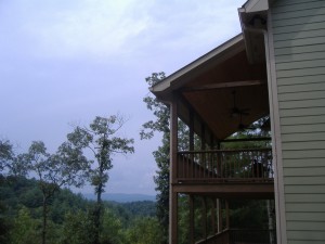 Two story porch with view